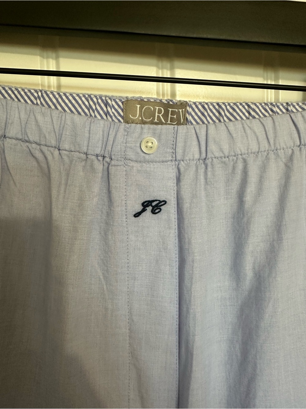 J. Crew Classic pajama pant set in end-on-end cotton Cool Lilac size XXL - Picture 9 of 10